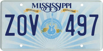 MS license plate ZOV497