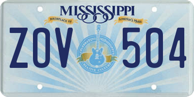 MS license plate ZOV504