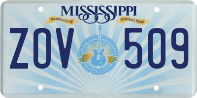 MS license plate ZOV509