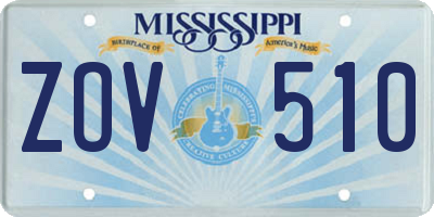 MS license plate ZOV510