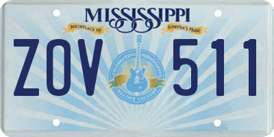 MS license plate ZOV511