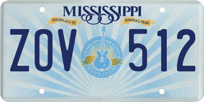 MS license plate ZOV512