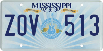 MS license plate ZOV513
