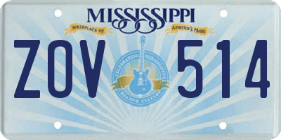 MS license plate ZOV514