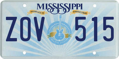 MS license plate ZOV515