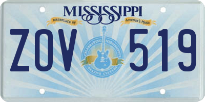 MS license plate ZOV519