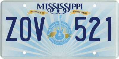 MS license plate ZOV521