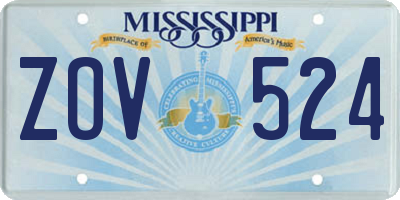 MS license plate ZOV524