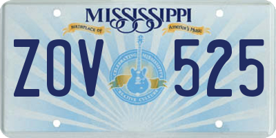 MS license plate ZOV525