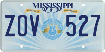 MS license plate ZOV527
