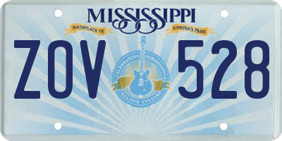 MS license plate ZOV528