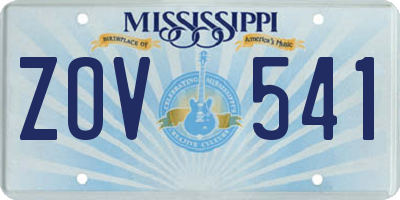MS license plate ZOV541