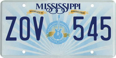 MS license plate ZOV545