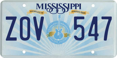 MS license plate ZOV547