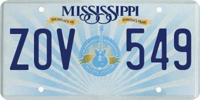 MS license plate ZOV549