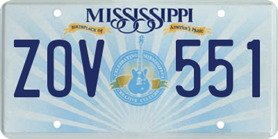 MS license plate ZOV551