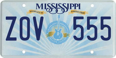 MS license plate ZOV555