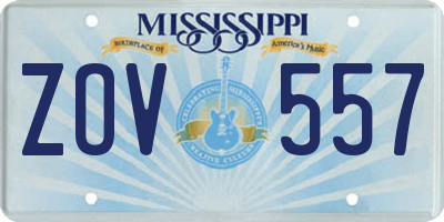 MS license plate ZOV557