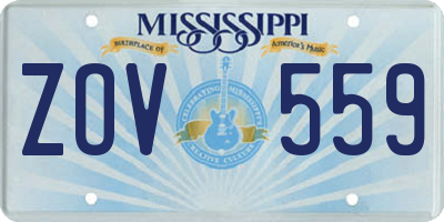 MS license plate ZOV559