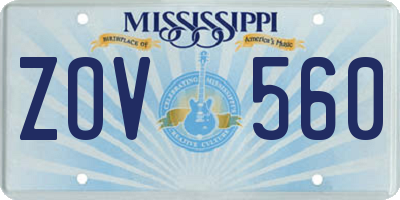 MS license plate ZOV560