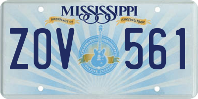 MS license plate ZOV561