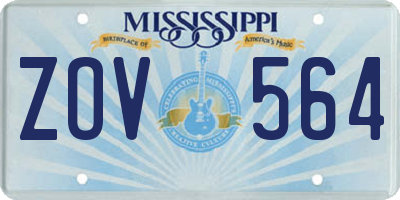 MS license plate ZOV564