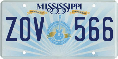 MS license plate ZOV566