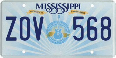 MS license plate ZOV568
