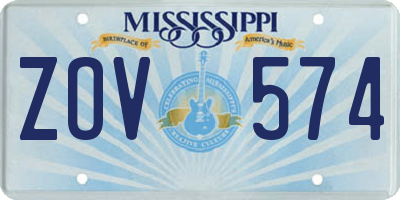 MS license plate ZOV574