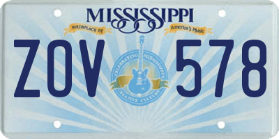 MS license plate ZOV578