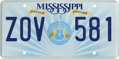 MS license plate ZOV581