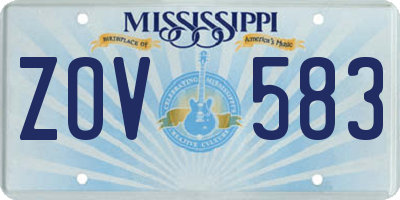 MS license plate ZOV583