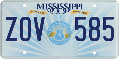 MS license plate ZOV585