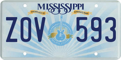 MS license plate ZOV593