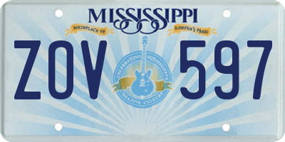 MS license plate ZOV597