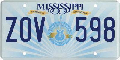 MS license plate ZOV598