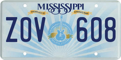 MS license plate ZOV608