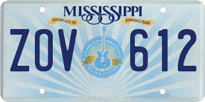 MS license plate ZOV612