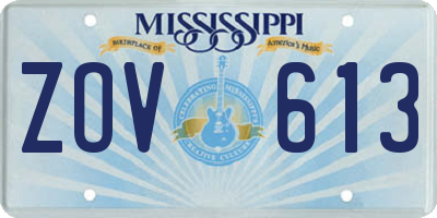 MS license plate ZOV613