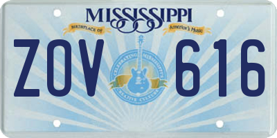 MS license plate ZOV616
