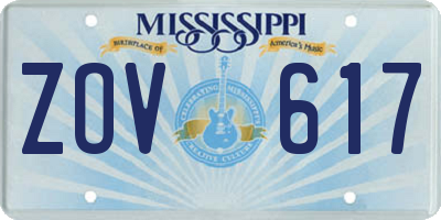 MS license plate ZOV617