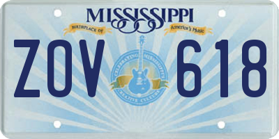 MS license plate ZOV618