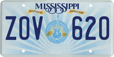 MS license plate ZOV620