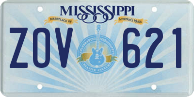 MS license plate ZOV621