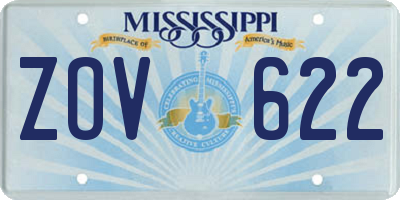 MS license plate ZOV622
