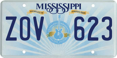 MS license plate ZOV623