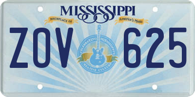 MS license plate ZOV625