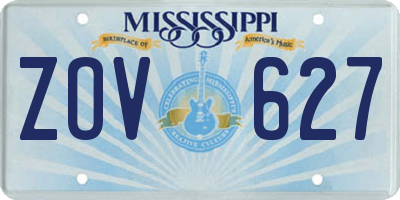 MS license plate ZOV627