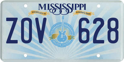 MS license plate ZOV628