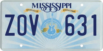 MS license plate ZOV631